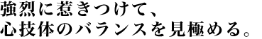 強烈に惹きつけてバランスを見極める